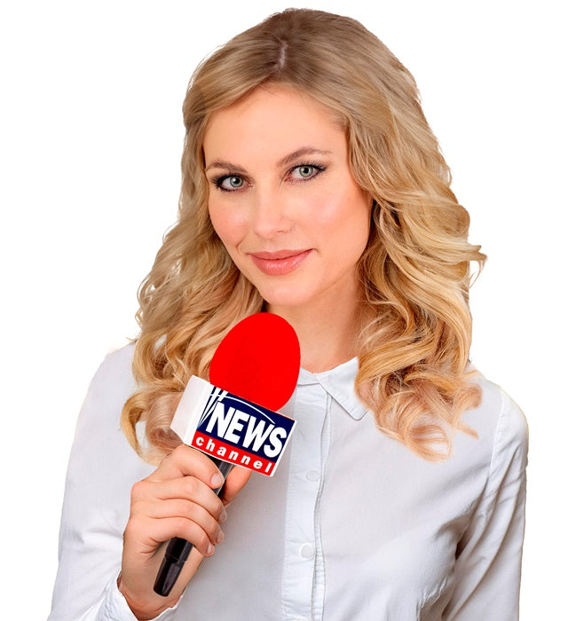 Breaking News Mikrofon 25 cm als Kostümzubehör für Fasnacht und Karneval