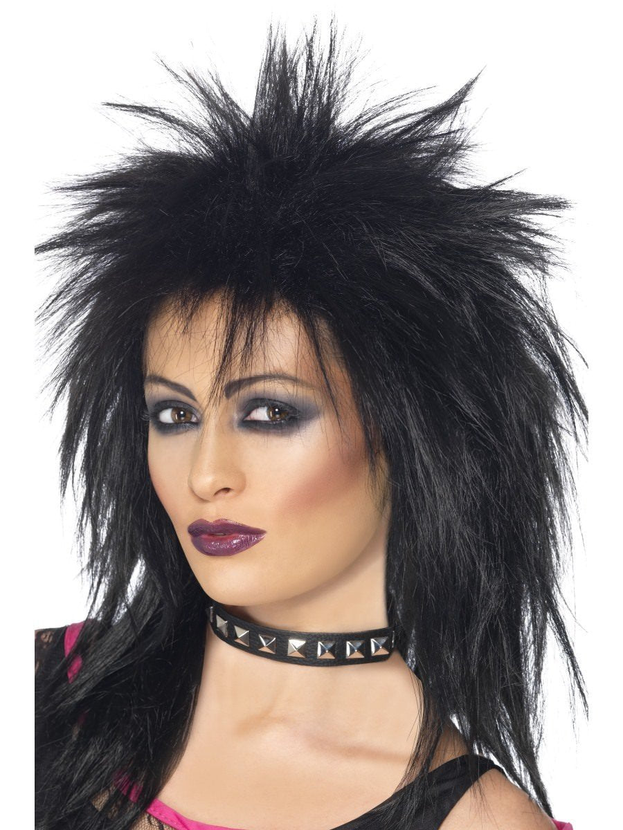 Smiffys Rock Diva Wig, Black für Damen