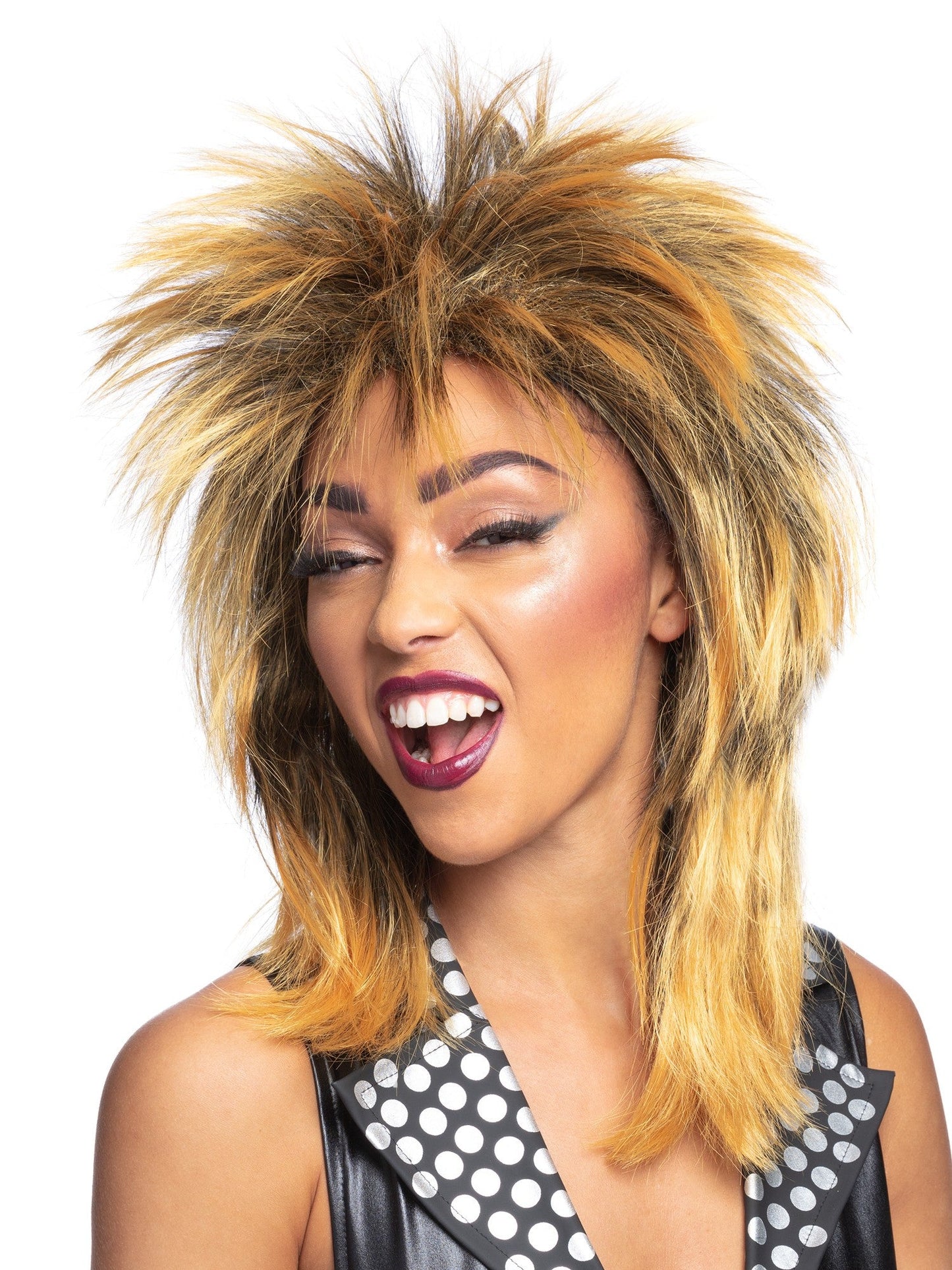 Smiffys Rock Diva Wig, Black für Damen
