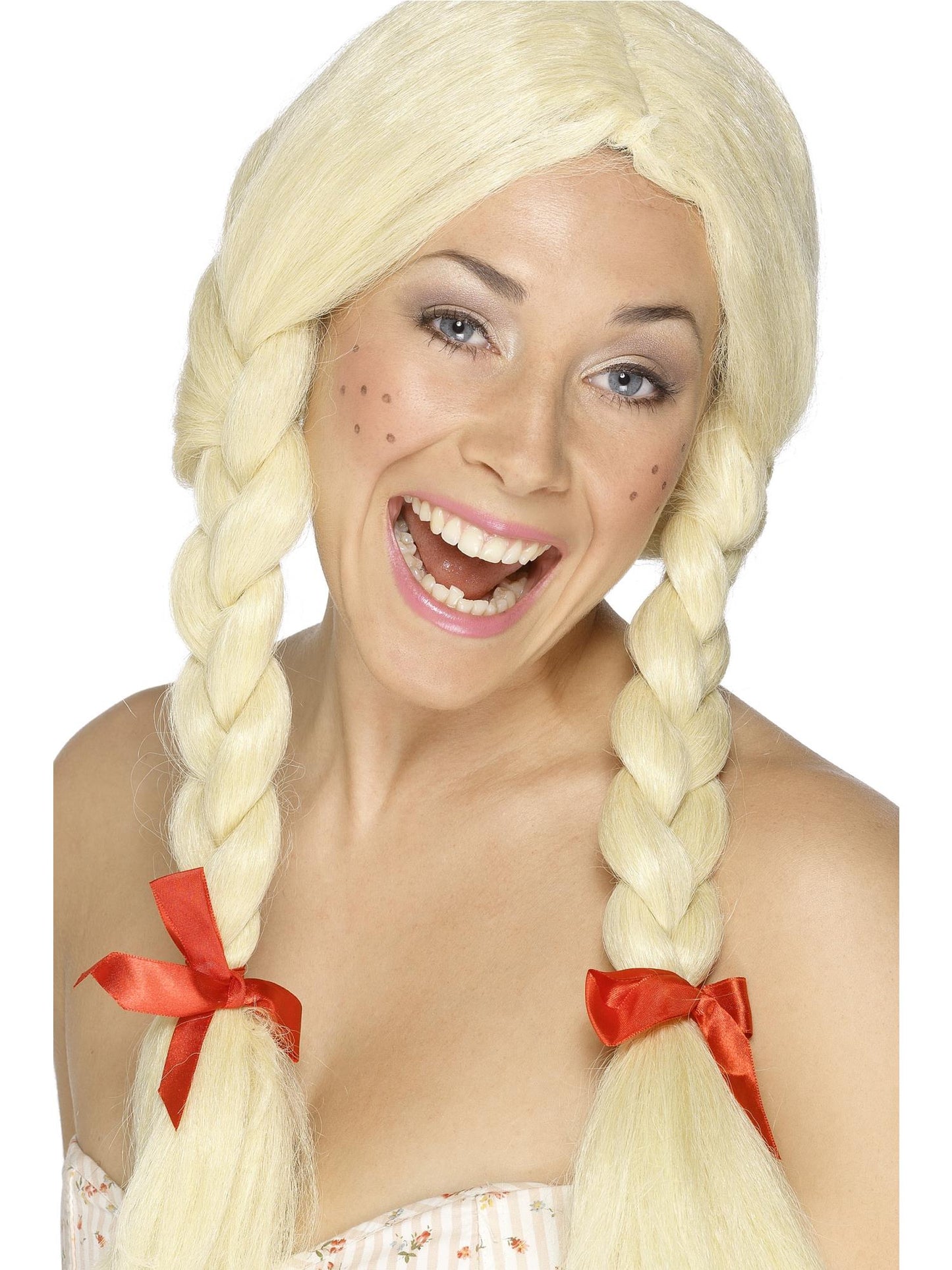 Smiffys Schoolgirl / Dutch Wig, Blonde für Damen