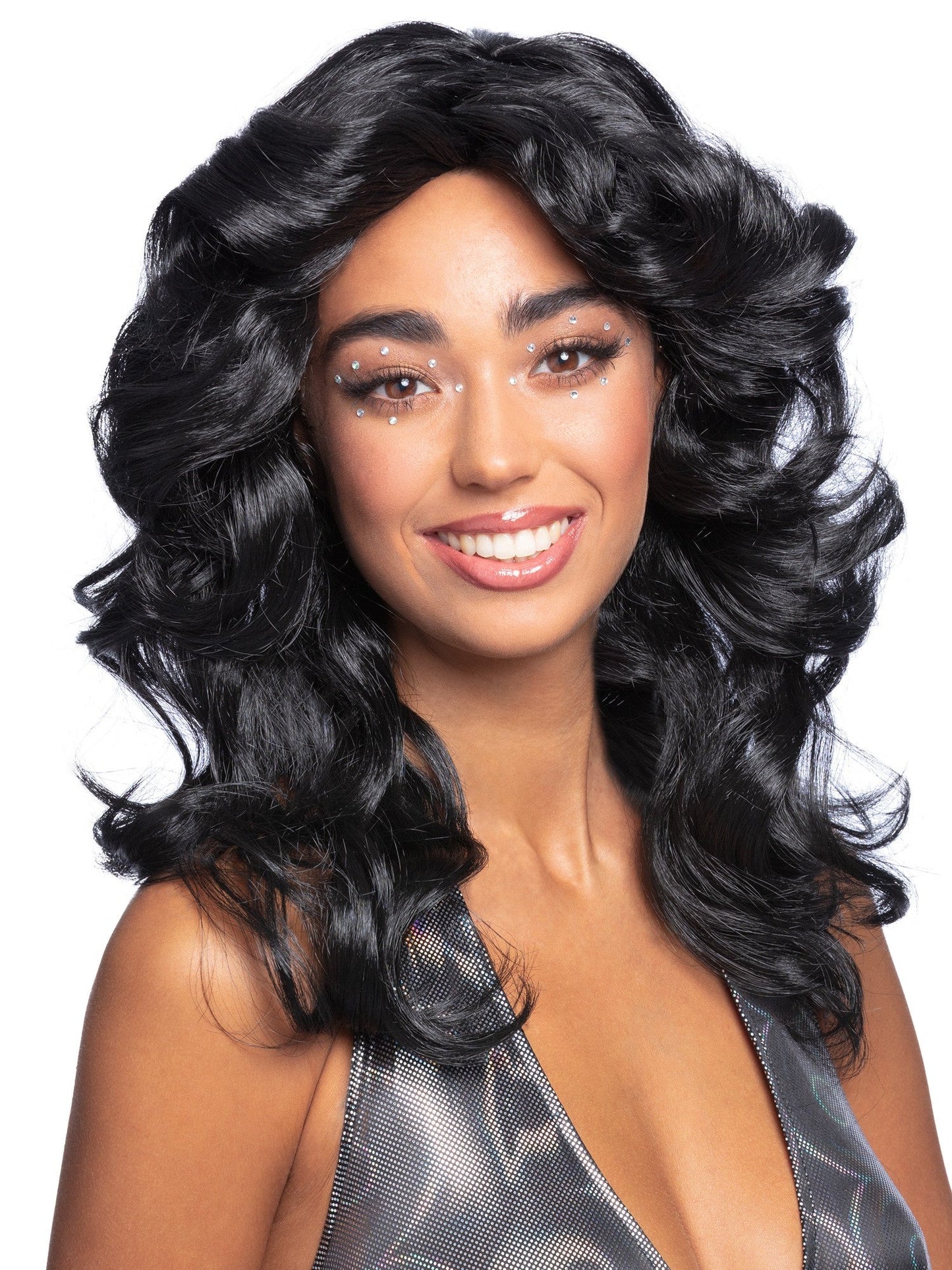 Smiffys 1970S 70s Flick Wig, Black für Damen