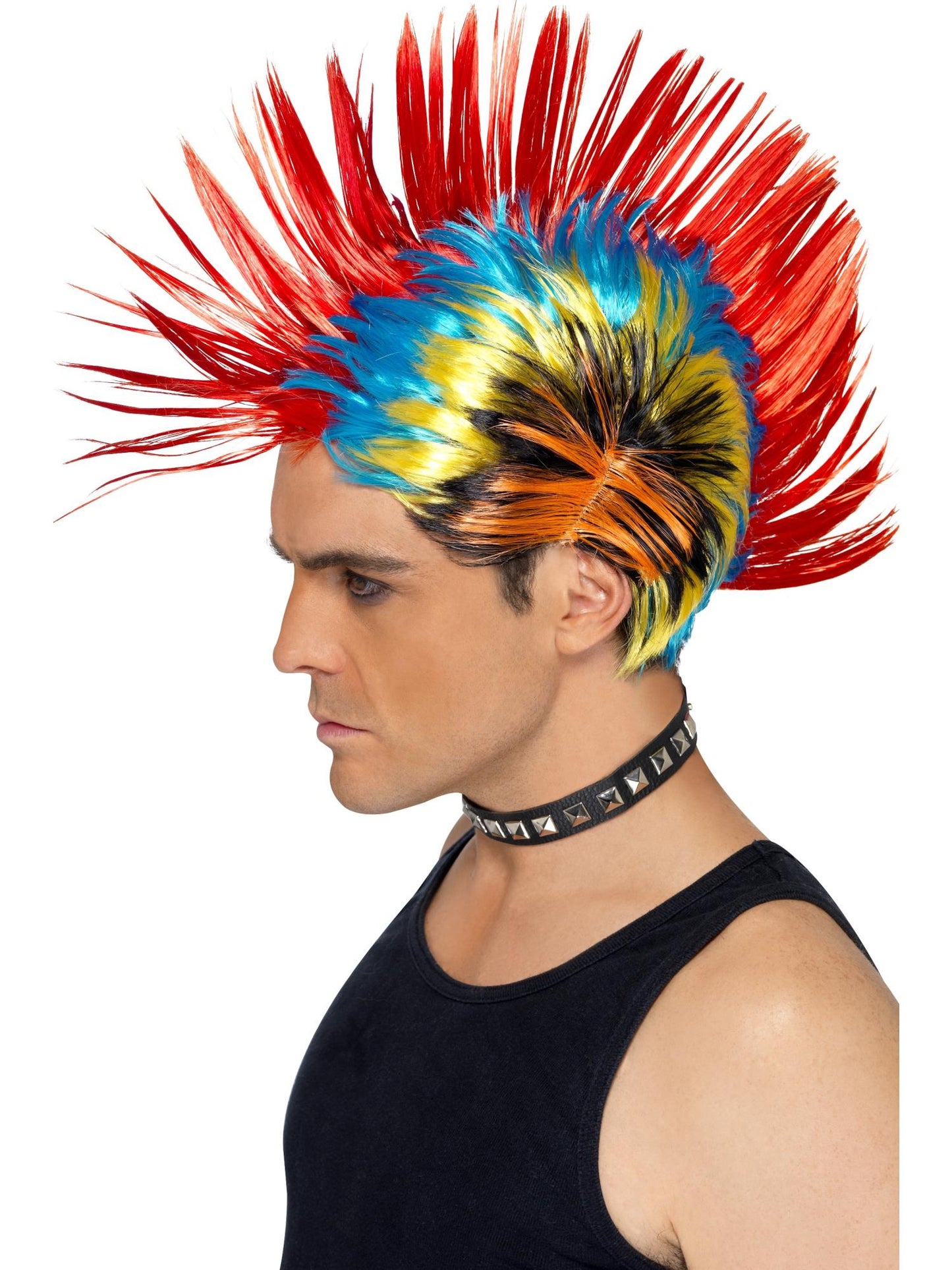 Smiffys 1980S 80s Street Punk Wig, Mohawk, Multi-Coloured für Herren
