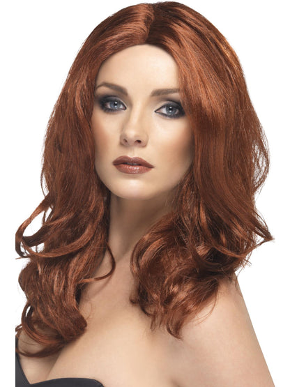 Smiffys Superstar Wig, Auburn für Damen