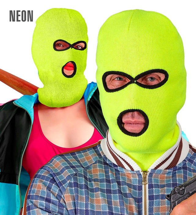 Neon gelbe Balaclava Maske für Fasnacht und Karneval