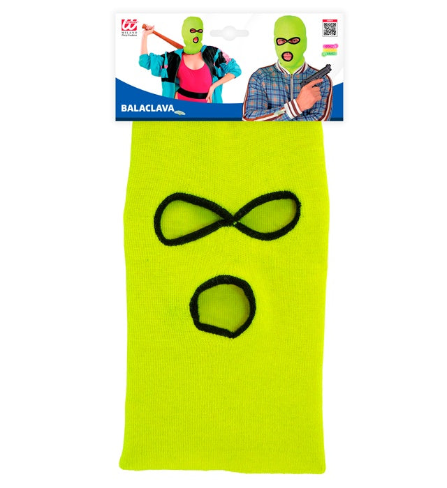 Neon gelbe Balaclava Maske für Fasnacht und Karneval