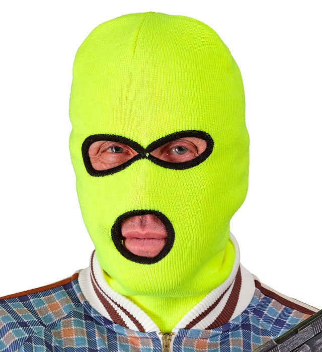 Neon gelbe Balaclava Maske für Fasnacht und Karneval
