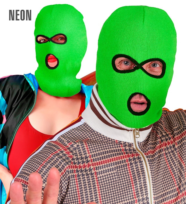 Neon grüne Balaclava Maske für Fasnacht und Halloween