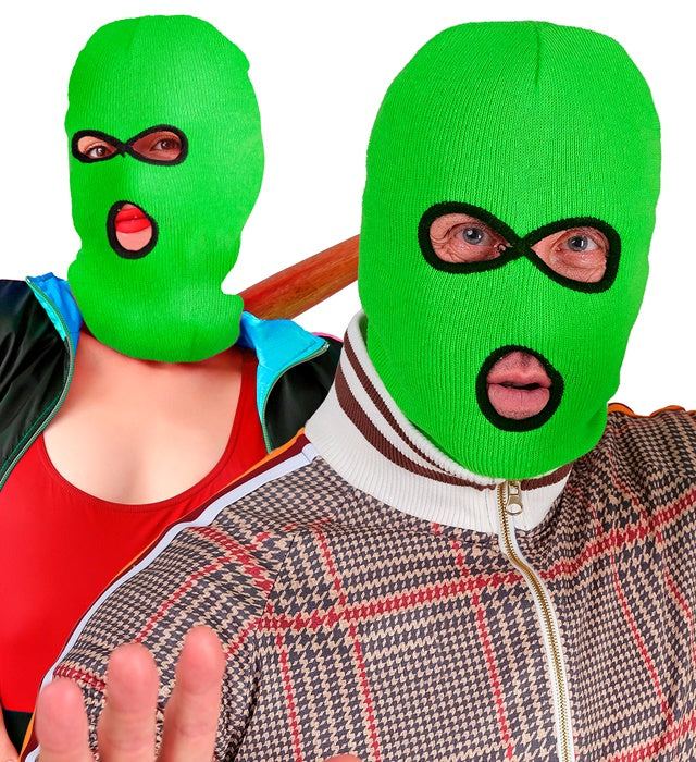 Neon grüne Balaclava Maske für Fasnacht und Halloween