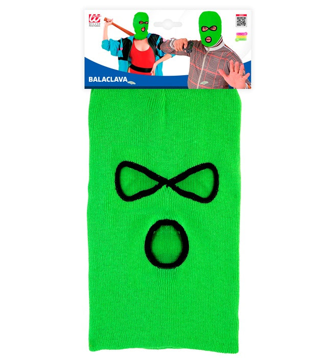 Neon grüne Balaclava Maske für Fasnacht und Halloween