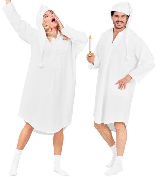 Weiches Nachtkleid mit passender Schlafmütze für Fasnacht