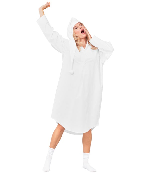 Weiches Nachtkleid mit passender Schlafmütze für Fasnacht