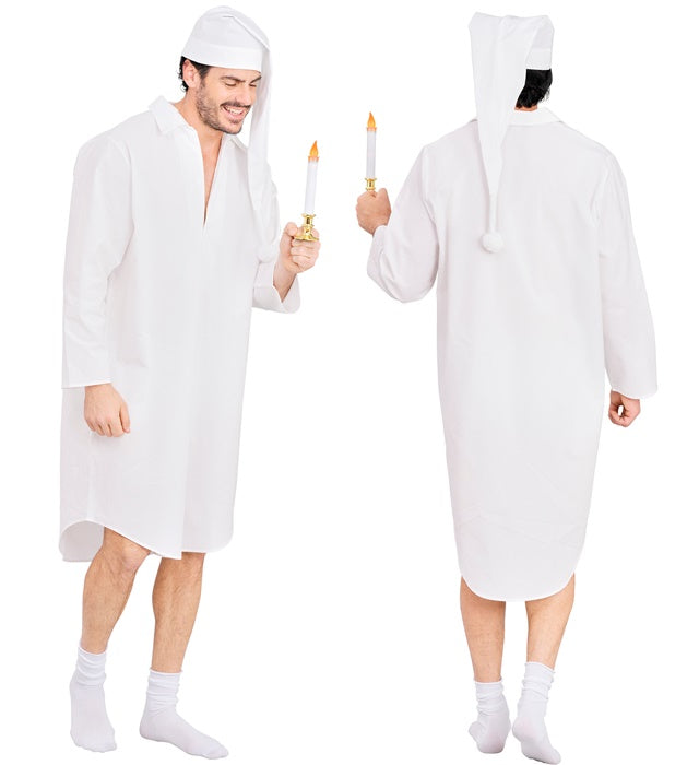 Weiches Nachtkleid mit passender Schlafmütze für Fasnacht