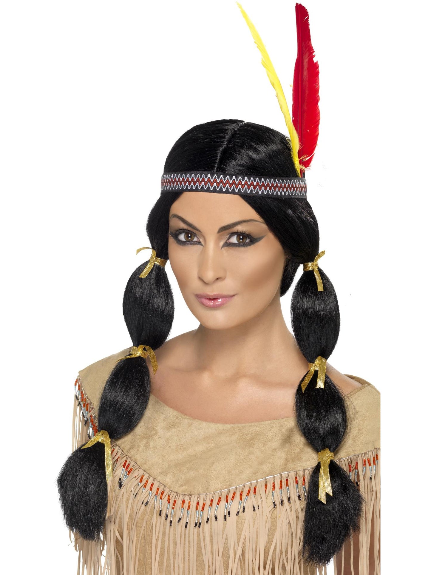 Smiffys Native American Inspired Wig, Black für Damen