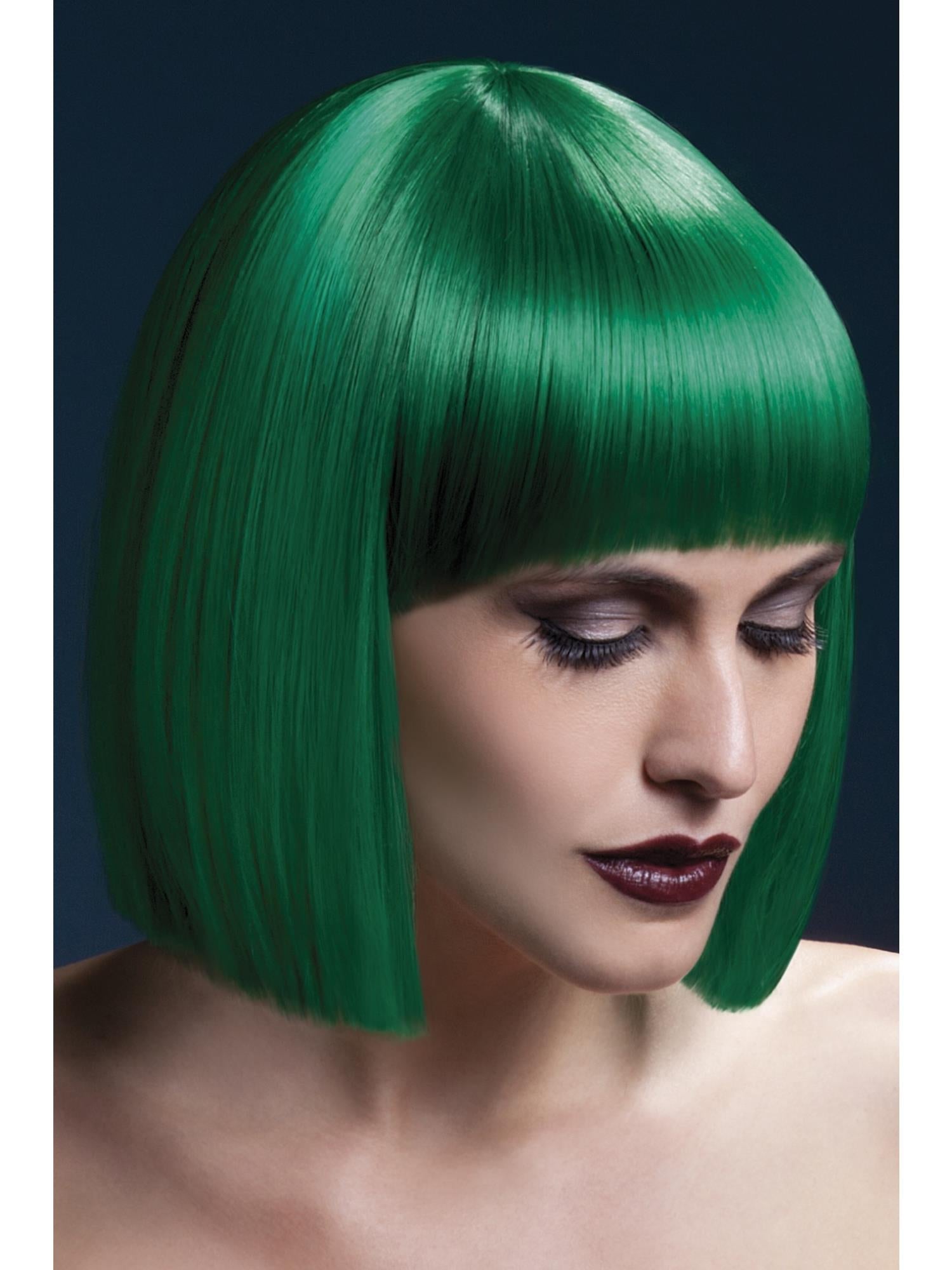 Smiffys Fever Lola Bob-Peruecke Ash Pink mit Pony fuer Damen – Verpackung