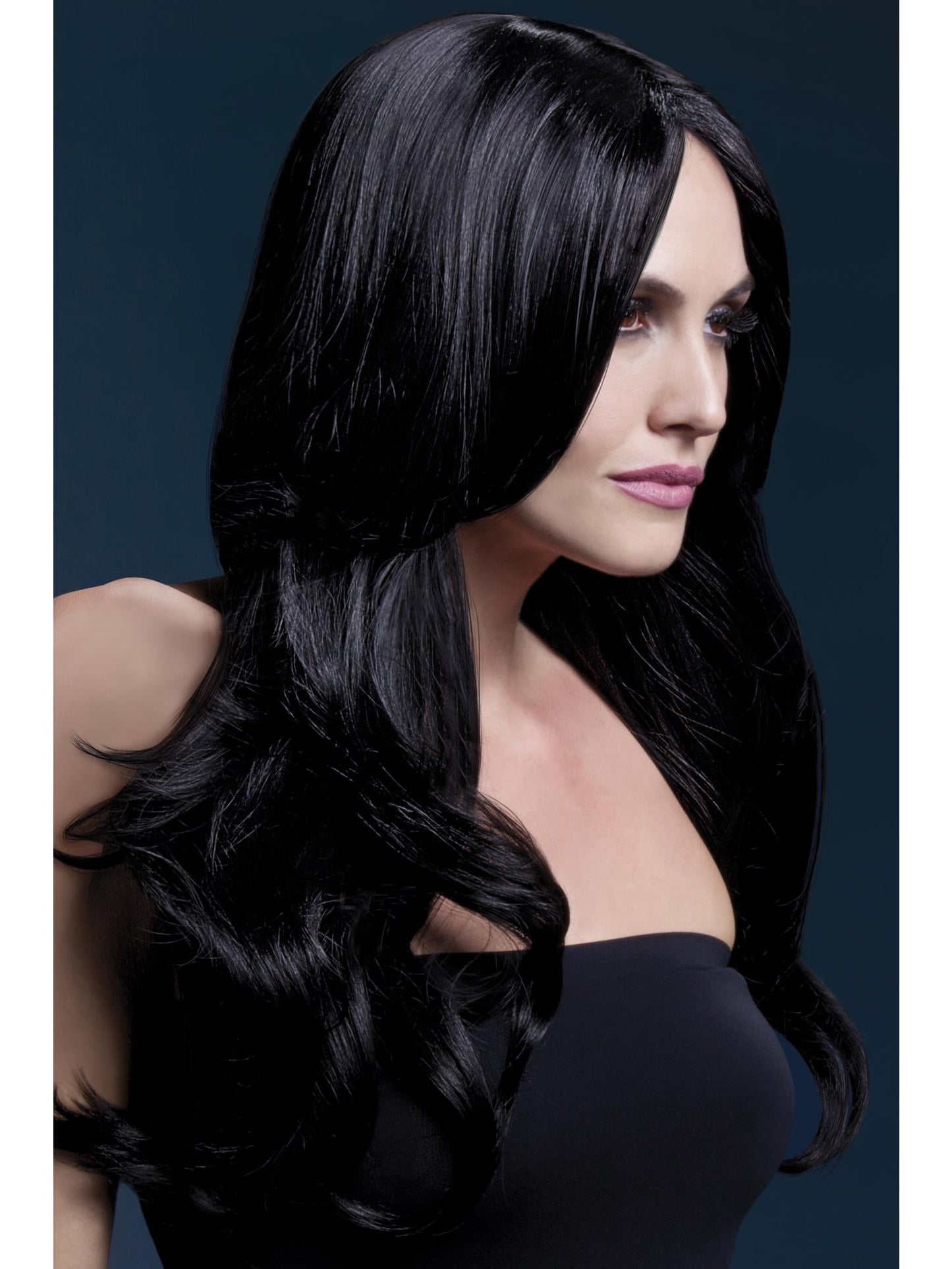 Smiffys Fever Khloe Wig, Black für Damen