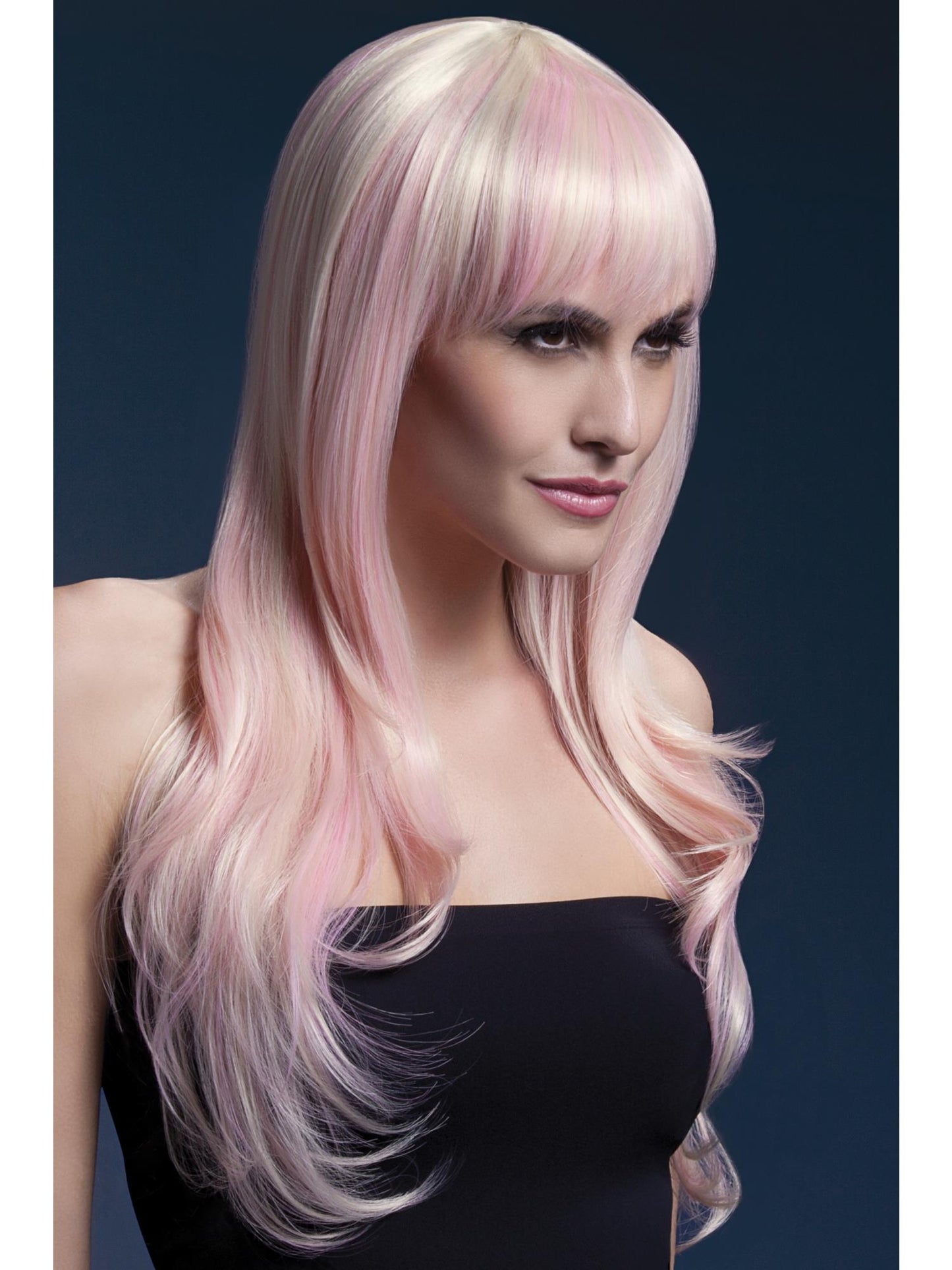 Smiffys Fever Sienna Wig, Pastel Pink für Damen