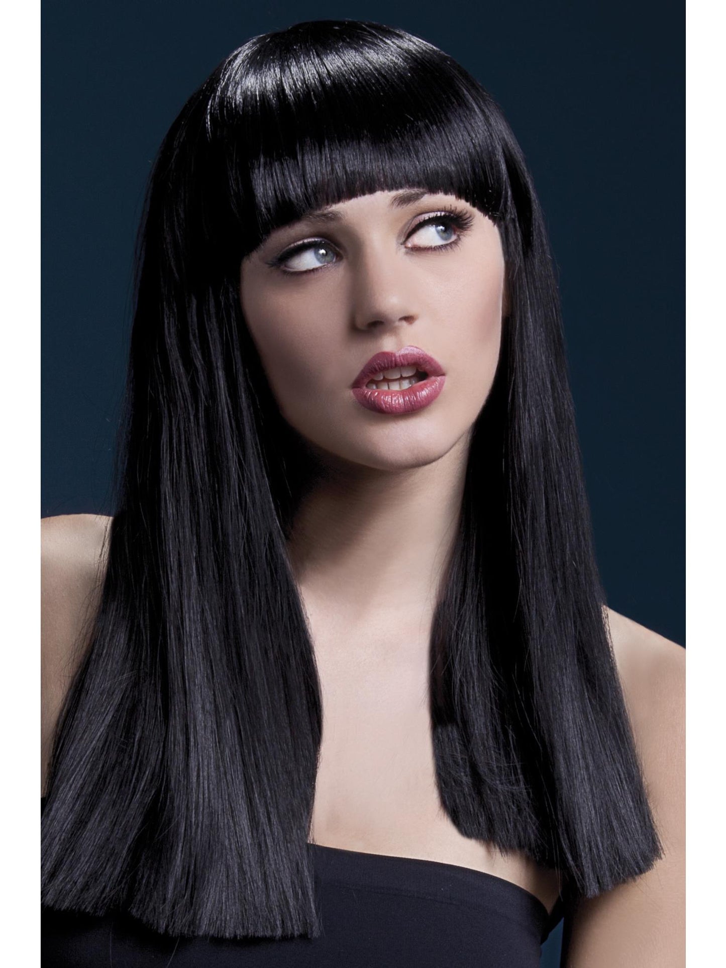 Smiffys Fever Alexia Wig, Black für Damen