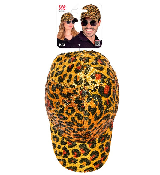 PAILLETTEN BASECAP IN LEOPARDENMUSTER Gold