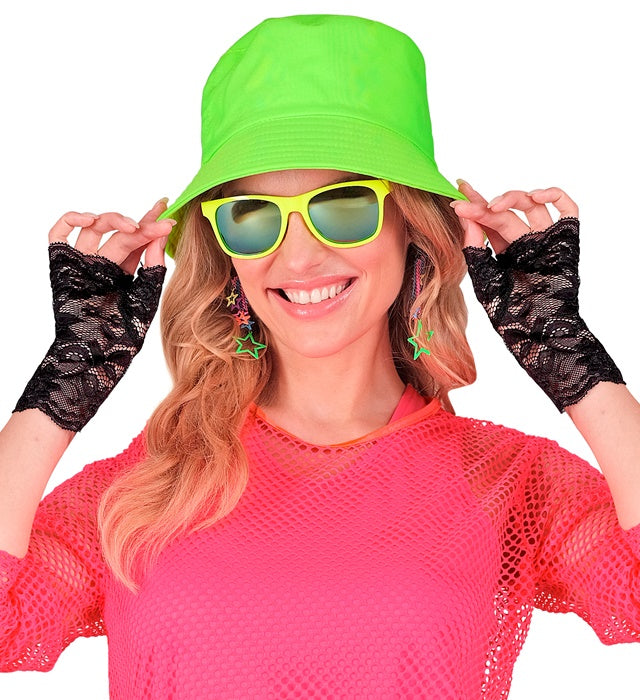 Schwarze Spitzenhandschuhe elegant für Fasnacht und Mottoparty