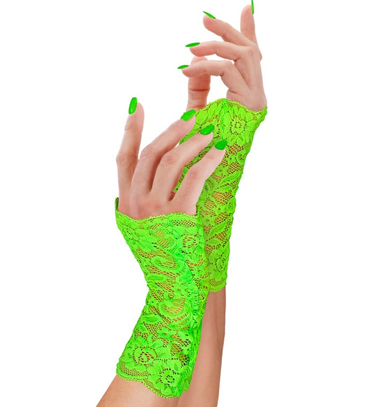 NEON GRÜNE HANDSCHUHE AUS SPITZE Neon - Grün