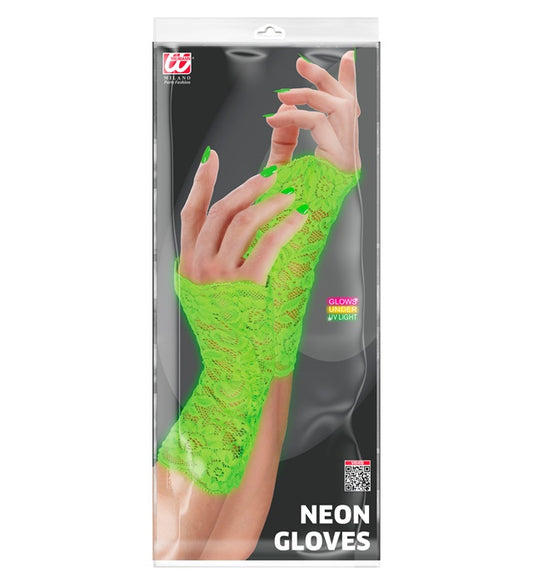 NEON GRÜNE HANDSCHUHE AUS SPITZE Neon - Grün