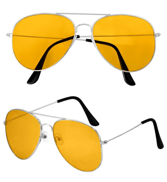 Brille mit gelben Gläsern für Fasnacht und Karneval