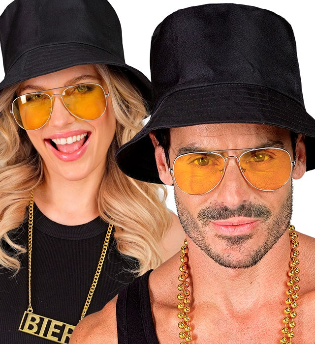 Brille mit gelben Gläsern für Fasnacht und Karneval