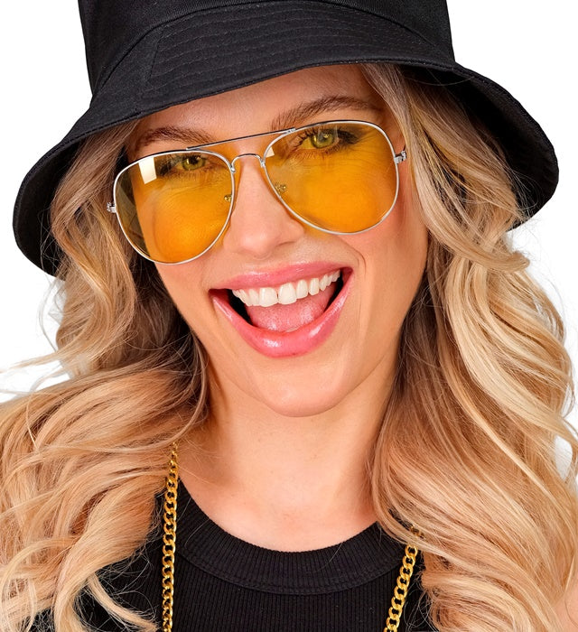 Brille mit gelben Gläsern für Fasnacht und Karneval