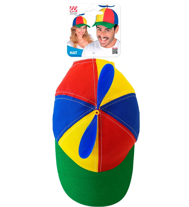 Basecap mit drehbarem Propeller als lustiges Fasnachts-Accessoire