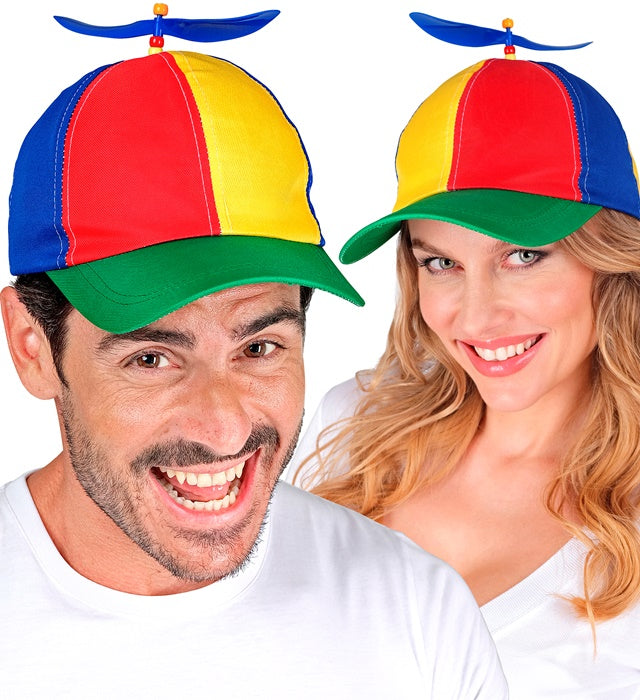 Basecap mit drehbarem Propeller als lustiges Fasnachts-Accessoire