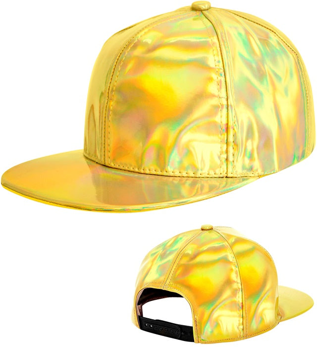Goldene holografische Basecap mit verstellbarem Verschluss