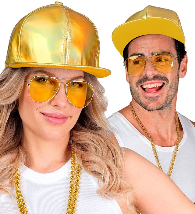 Goldene holografische Basecap mit verstellbarem Verschluss