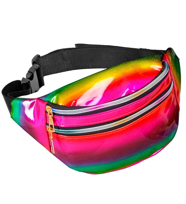 Holografische Gürteltasche in Regenbogenfarben mit verstellbarem Gurt