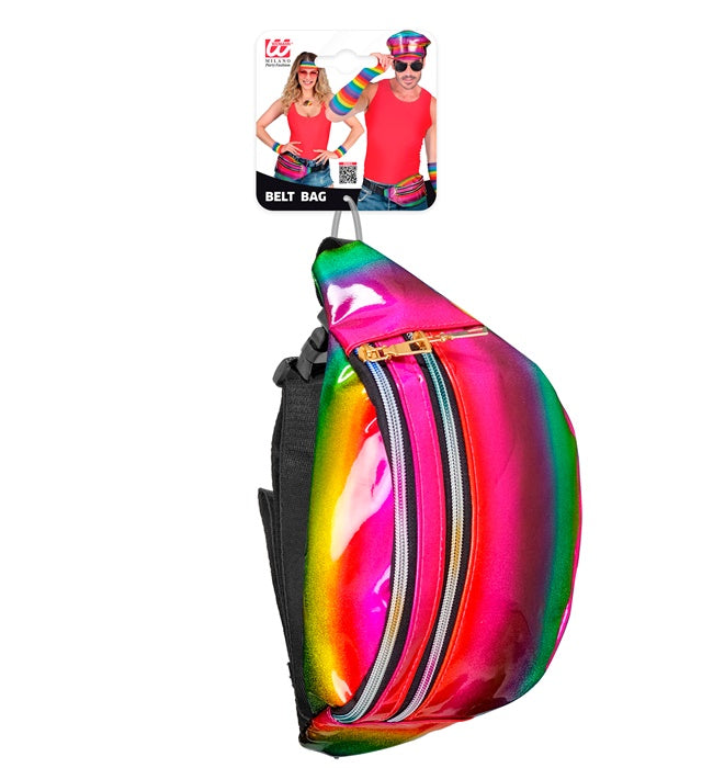Holografische Gürteltasche in Regenbogenfarben mit verstellbarem Gurt