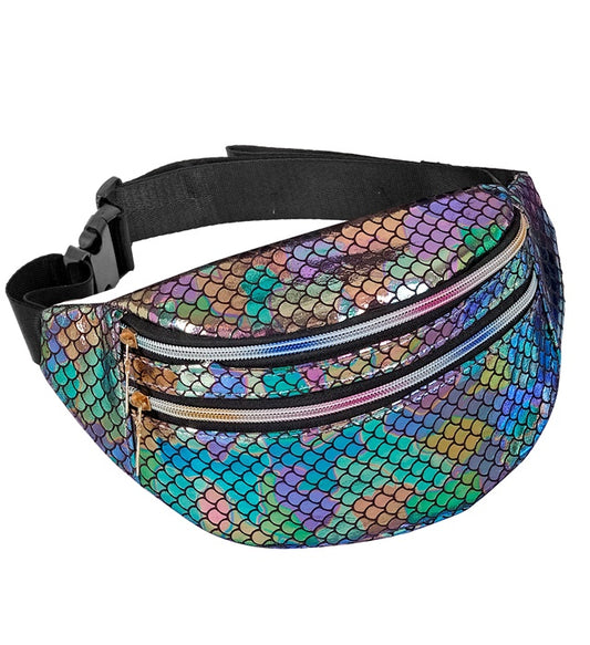 HOLOGRAFISCHE SCHUPPEN GÜRTELTASCHE Diverse Farben