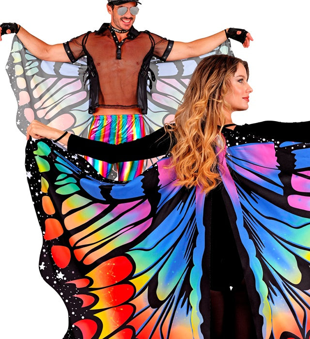 Bunte Regenbogen Schmetterlingsflügel mit großer Spannweite von 175x140 cm