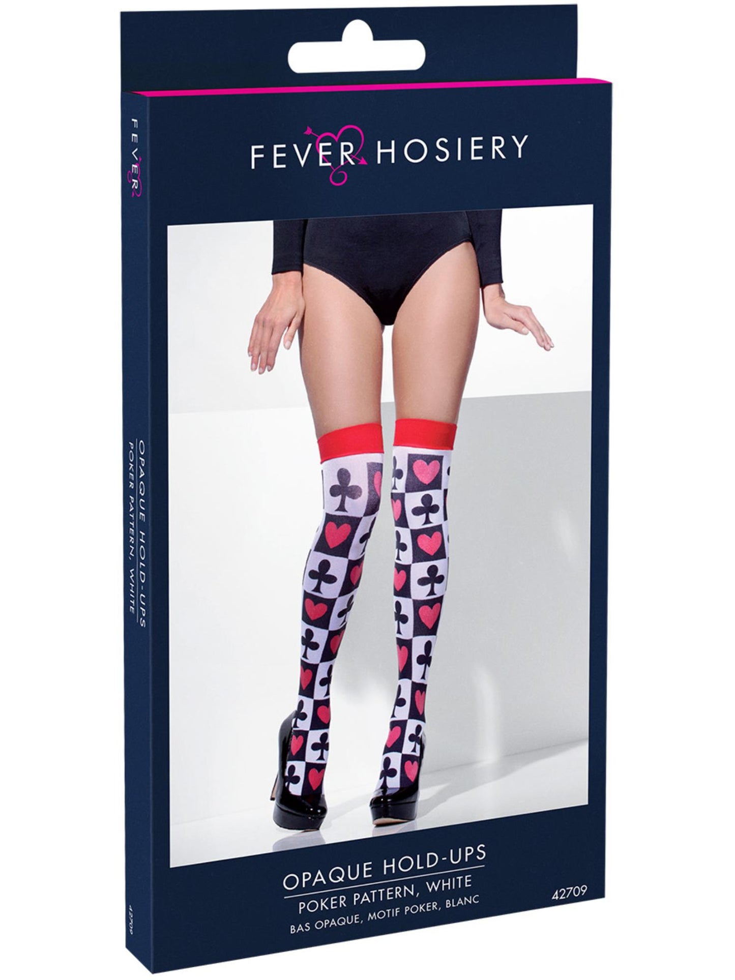 Smiffys FEVER Opaque Hold-Ups, White AC für Damen