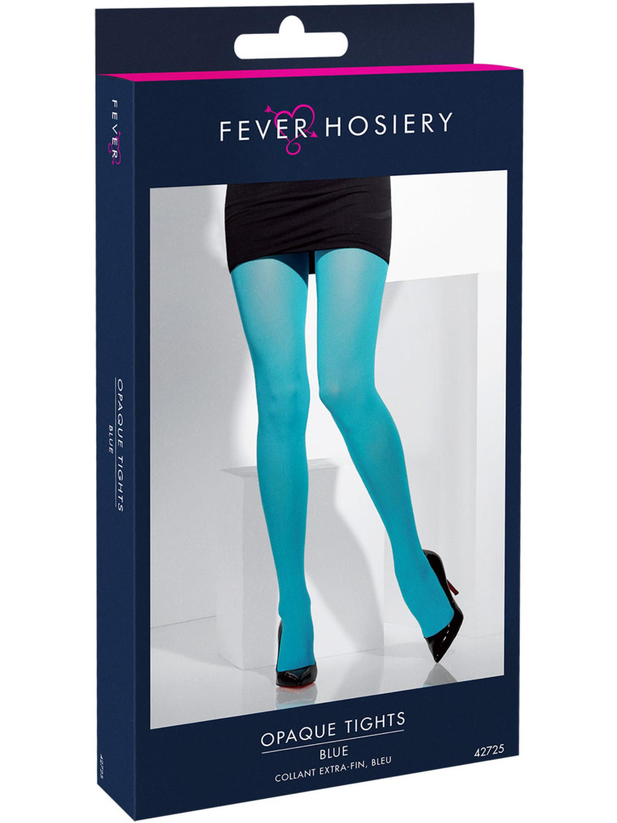 Smiffys FEVER Opaque Tights, Blue AC für Damen