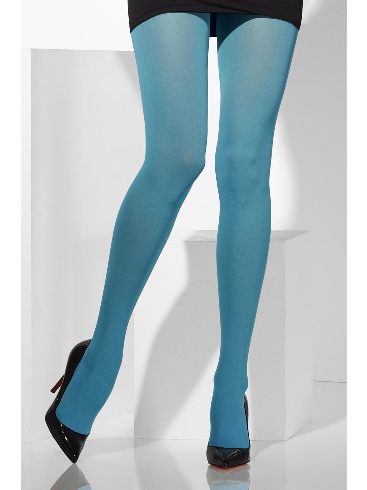 Smiffys FEVER Opaque Tights, Blue AC für Damen