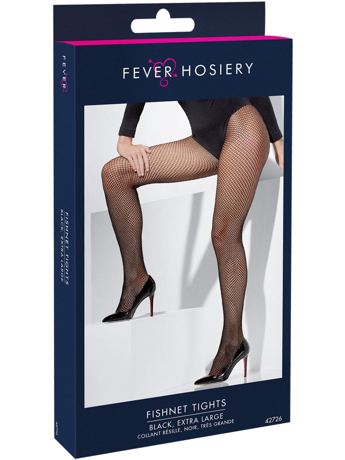 Smiffys FEVER Fishnet Tights, Black, Extra Large für Damen