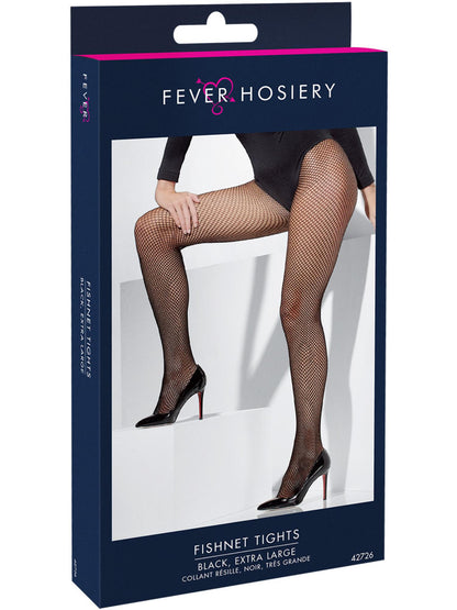 Smiffys FEVER schwarze Netzstrumpfhose XL für Damen – Detailansicht