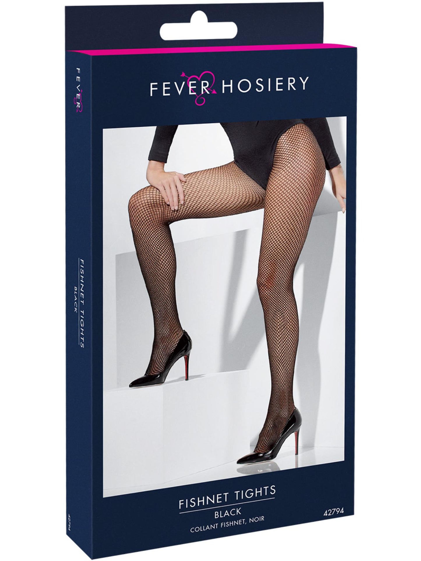 Smiffys FEVER Fishnet Tights, Black für Damen