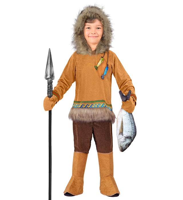 Eskimo-Kostüm Komplettset mit Kapuzenoberteil, Hose, Handschuhen und Stiefelüberziehern
