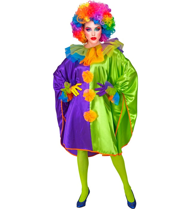 Bunter Clown Poncho mit fröhlichem Muster für Fasnacht und Karneval