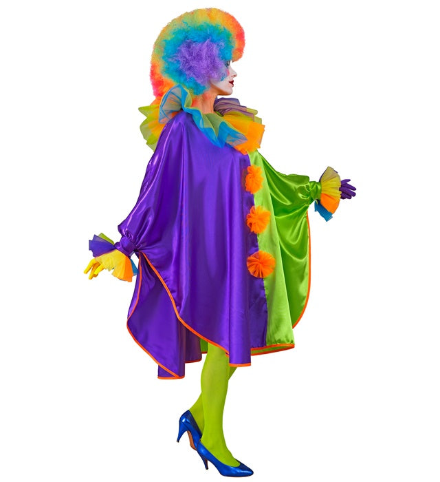 Bunter Clown Poncho mit fröhlichem Muster für Fasnacht und Karneval