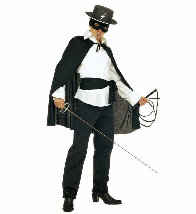 Maskierter Bandit Kinderkostüm Set mit Umhang, Hut, Maske und Bauchbinde