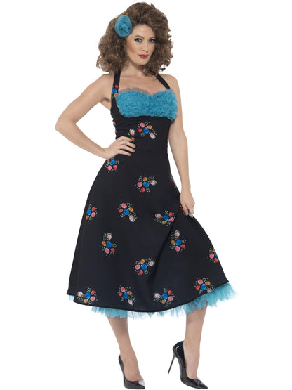 Smiffys Grease Cha Cha DiGregorio Kostüm für Damen in Schwarz – Produktansicht