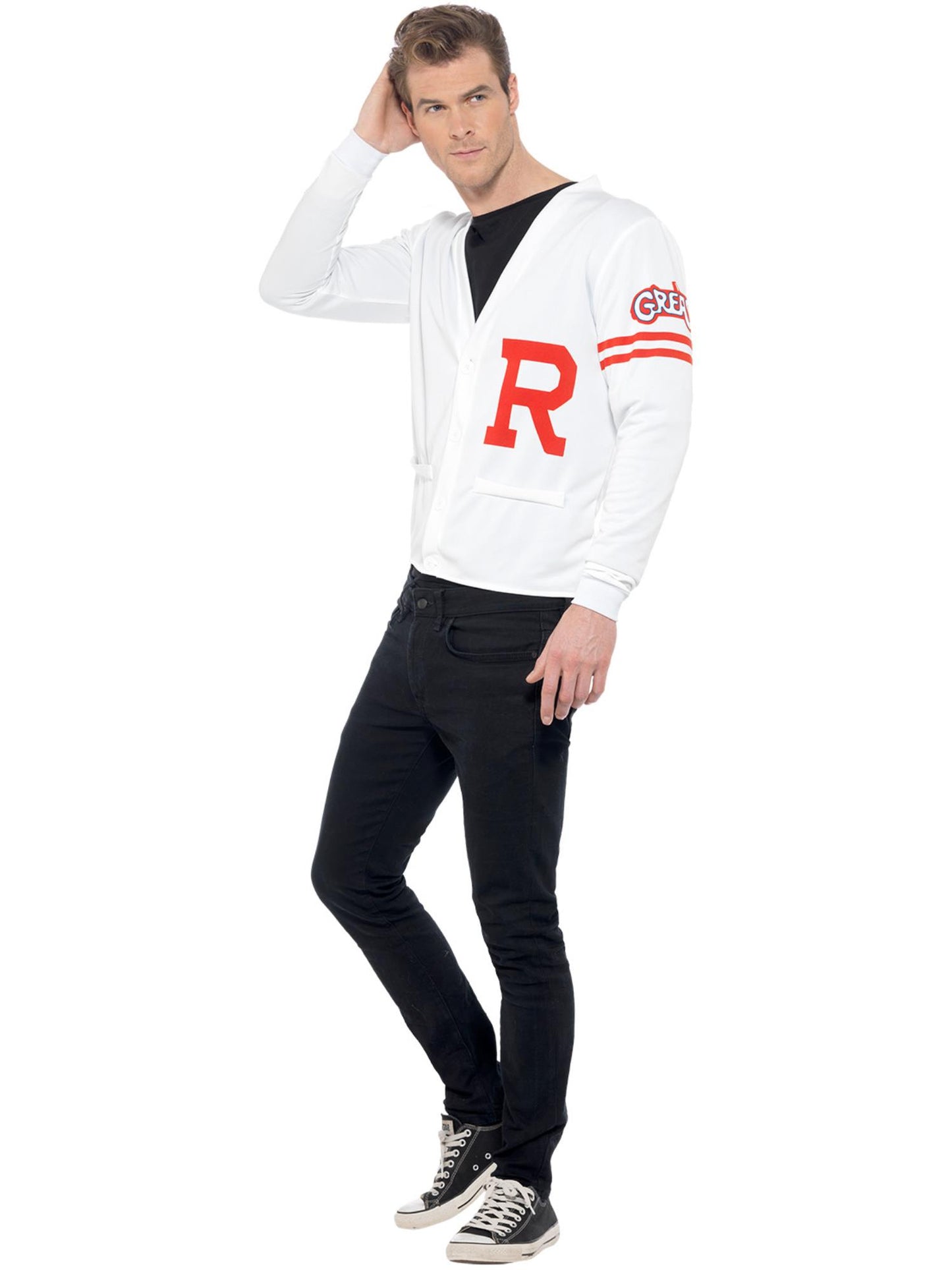 Smiffys MOVIETV Grease Rydell Prep Costume, White CS für Herren