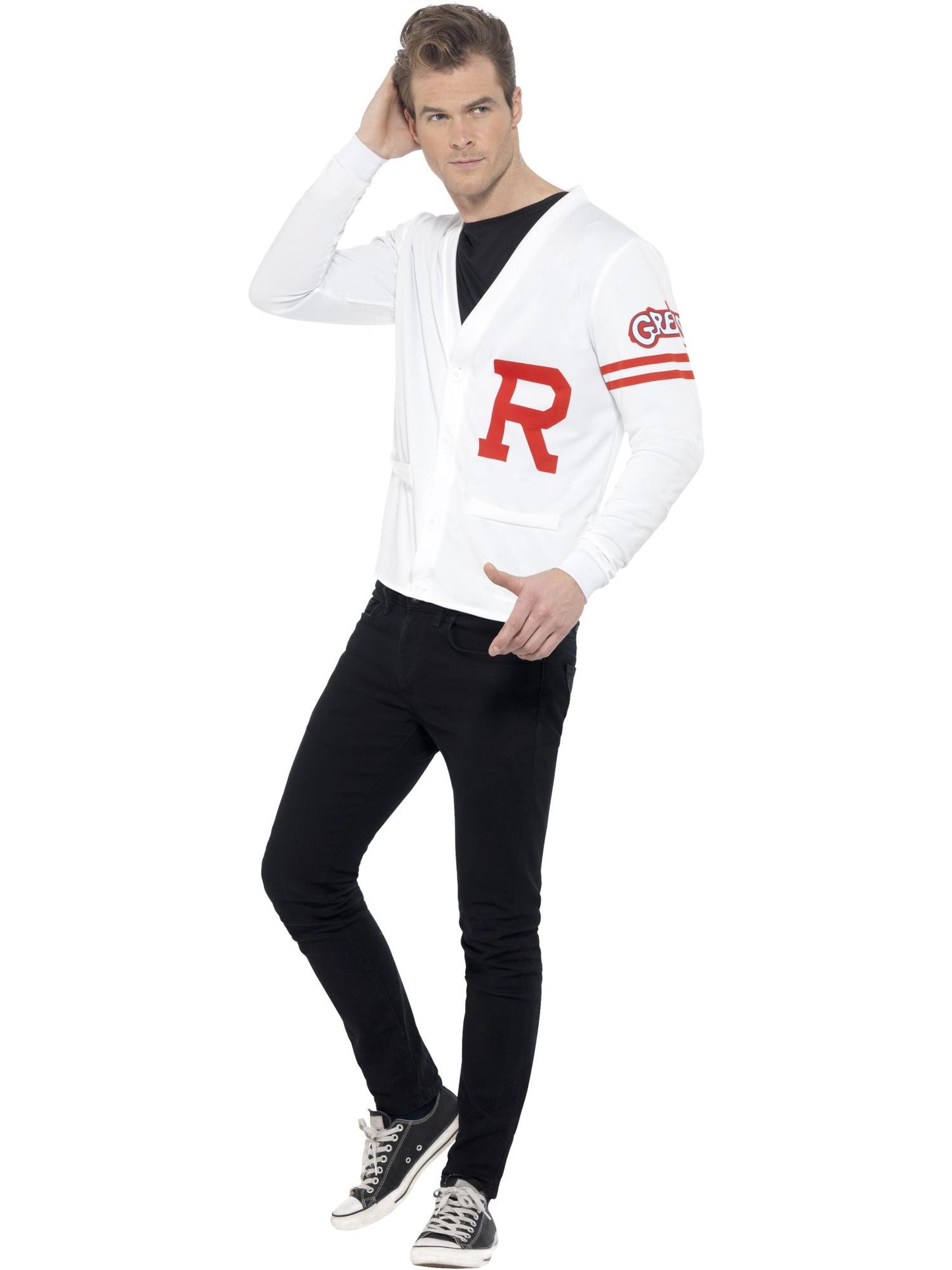 Smiffys MOVIETV Grease Rydell Prep Costume, White CS für Herren