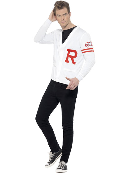 Smiffys Grease Rydell Prep Kostüm für Herren in Weiss mit Sweater – Produktansicht